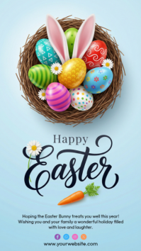 Blue Joyful Easter Celebration Instagram Story template