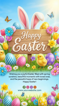 Blue Joyful Easter Celebration Instagram Story template