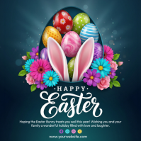 Blue Joyful Easter Celebration Square template