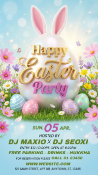 Blue Joyful Easter Party Instagram Story template