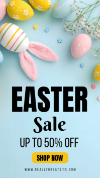 Blue Joyful Easter Sale Instagram Story template