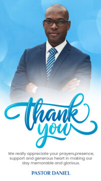 Blue Joyful Editable Thank You Card Instagram Story template