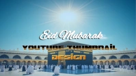 Blue Joyful Eid Fitri Youtube Thumbnail template