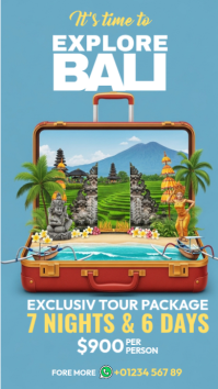 Blue Joyful Explore Bali Instagram Story Instagram-Story template