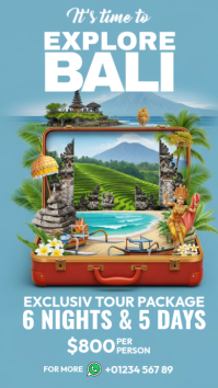 Blue Joyful Explore Bali Instagram Story template