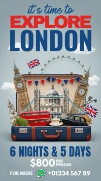 Blue Joyful Explore London Instagram Story template