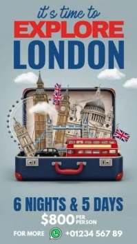 Blue Joyful Explore London Instagram Story Instagram-verhaal template