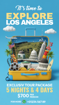 Blue Joyful Explore Los Angeles Instagram Story Instagram-verhaal template