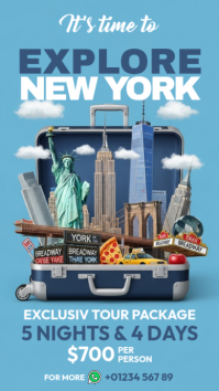 Blue Joyful Explore New York Instagram Story template