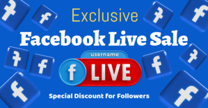Blue Joyful Facebook Live Sale Facebook Shared Image template