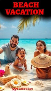 Blue Joyful Family Beach Vacation Flyer Video  Instagram Story Instagram-verhaal template