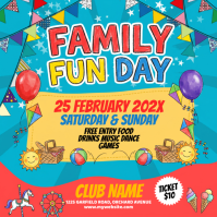 Blue Joyful Family Fun Day Instagram Post template