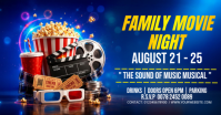 สีน้ำเงิน Family Movie Night auf Facebook geteiltes Bild Template