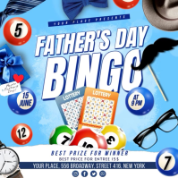 Blue Joyful Father's Day Bingo Instagram Post Video Instagram-opslag template