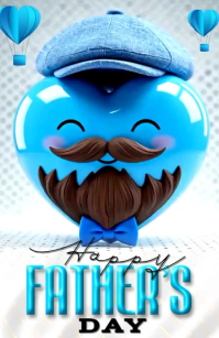 Blue Joyful Father's Day Celebration Half Page Wide Video ความกว้างแบบครึ่งหน้า template