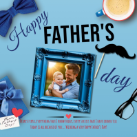 Blue Joyful Father's Day Celebration Instagram Post Wpis na Instagrama template