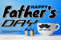 Blue Joyful Father's Day Celebration Label template
