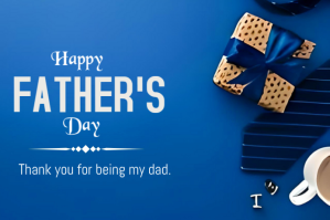 Blue Joyful Father's Day  Label Ilebula template