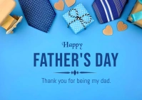 Blue Joyful Father's Day Postcard Postal template