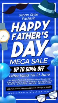 Blue Joyful Father's Day Sale Instagram Story Video template