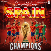 Blue Joyful FIFA World Cup Victory Celebration Instagram Post template