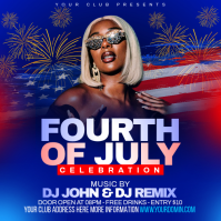 Blue Joyful Fourth of July Celebration Instagram Post template