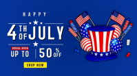 Blue Joyful Fourth of July Sale Twitter Post template