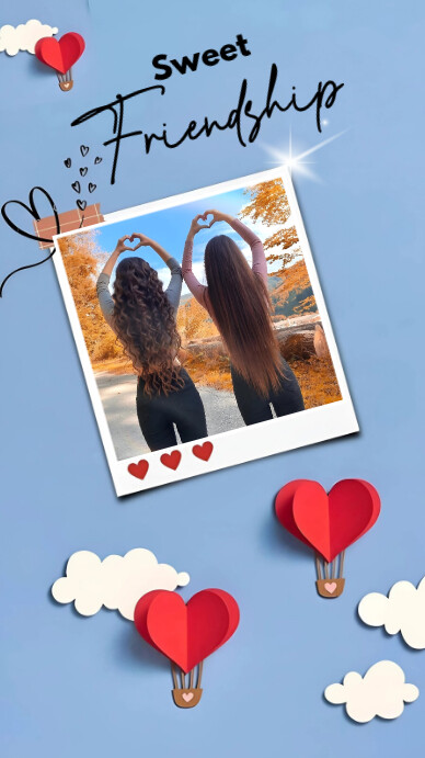Blue Joyful Friendship Collage Instagram Story template