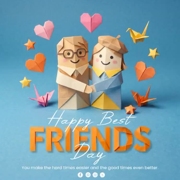 Blue Friendship Day Square Template | PosterMyWall