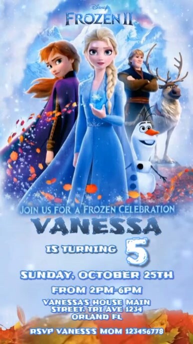 Blue Joyful Frozen Animation Event Flyer Temp Digital Display (9:16) template