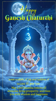 Blau Ganesh Chaturthi Celebration Instagram Story Template