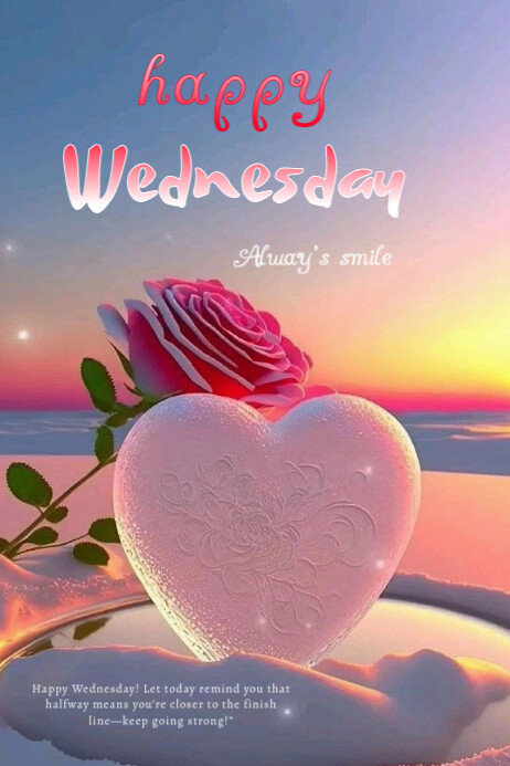 Blue Joyful Good Morning Wednesday Poster Cartaz template
