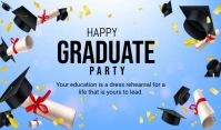 Blue Joyful Graduate Party Tag Etiqueta template