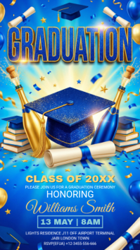 Blue Joyful Graduation Ceremony Instagram Story Indaba yaku-Instagram template