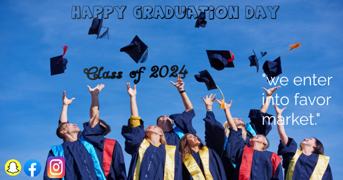 Blue Joyful Graduation Facebook Shared Image Template | PosterMyWall
