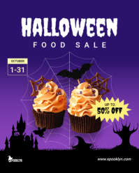 蓝色 Halloween Food Sale Instagram Portrait Template - Page 1