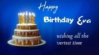 Blue Joyful Happy Birthday  Digital Display ( template