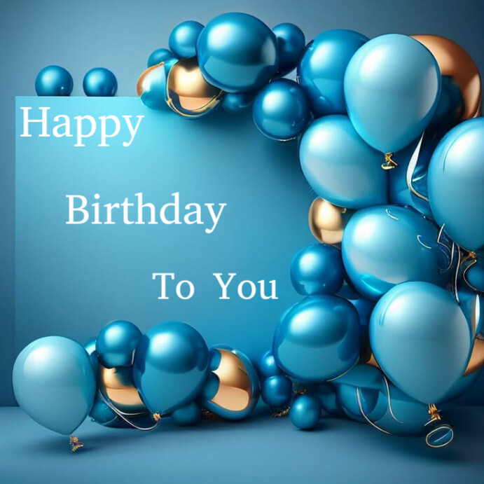 Blue Joyful Happy Birthday Instagram Post Template | PosterMyWall