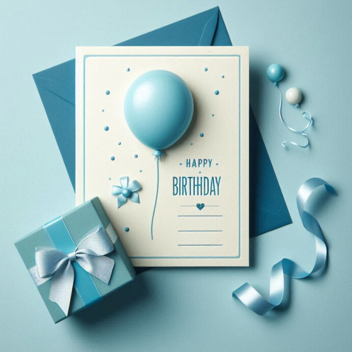 Plantilla de Blue Joyful Happy Birthday Instagram Post | PosterMyWall