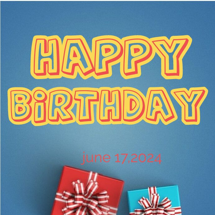 Blue Joyful Happy Birthday Instagram Post Template | PosterMyWall