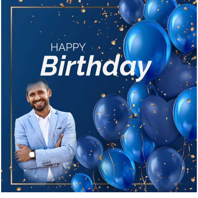 Plantilla de Blue Joyful Happy Birthday Instagram Post | PosterMyWall