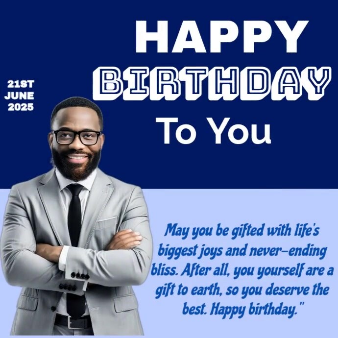 Blue Joyful Happy Birthday Instagram Post Template | PosterMyWall