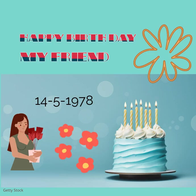 Plantilla de Blue Joyful Happy Birthday Instagram Post | PosterMyWall