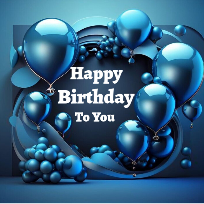 Blue Joyful Happy Birthday Instagram Post Template | PosterMyWall