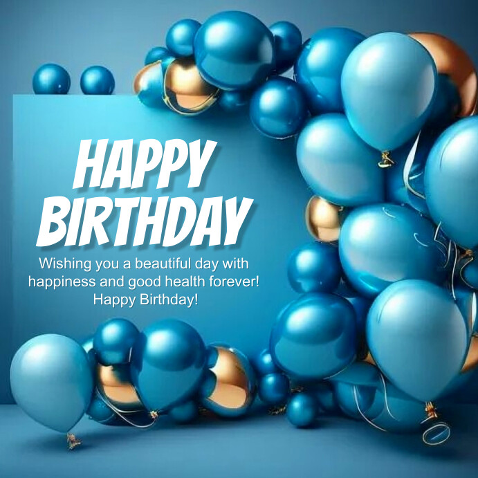 Copy of Blue Joyful Happy Birthday Instagram Post | PosterMyWall