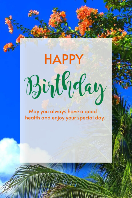 Plantilla de Blue Joyful Happy Birthday Poster | PosterMyWall
