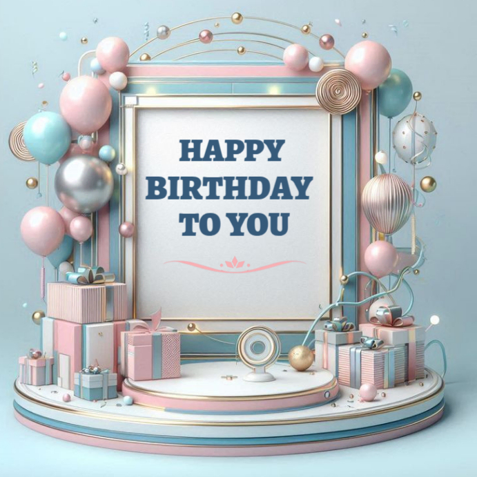 Plantilla de Blue Joyful Happy Birthday Poster Instagram Post ...