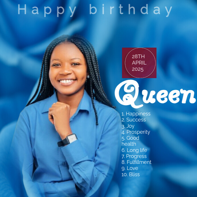 Copy of Blue Joyful Happy Birthday To Instagram Post | PosterMyWall