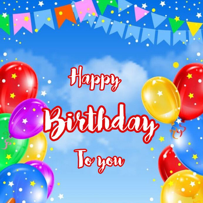 Plantilla de Blue Joyful Happy Birthday To You Instagram | PosterMyWall