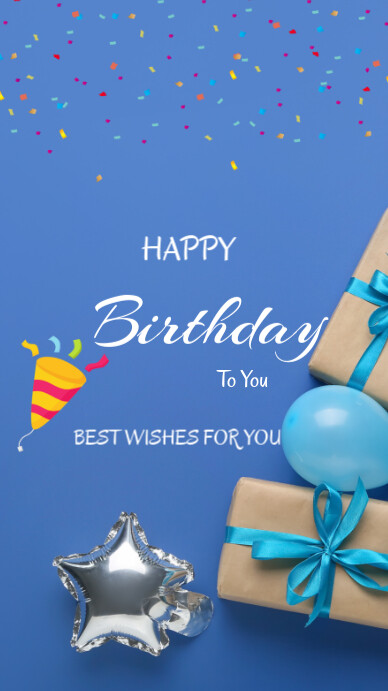 Plantilla de Blue Joyful Happy Birthday To You Instagram Story ...